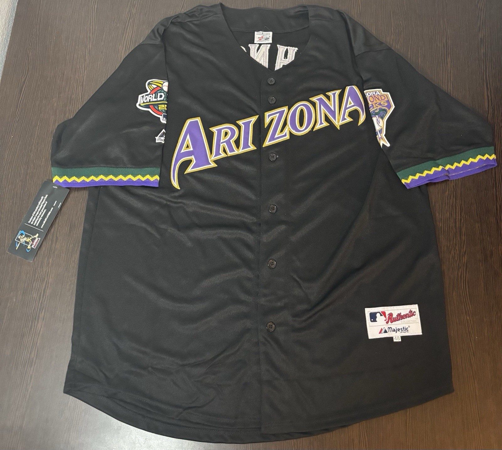 SALE Retro Randy Johnson 2001 Arizona Diamondbacks Men's World Series Jersey