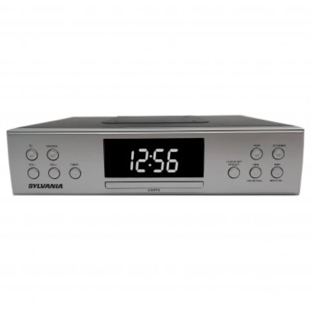 PROSCAN Under Cabinet Clock Radio w/ Bluetooth Streaming & FM - Silver