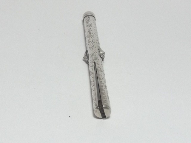 VICTORIAN COMBO STERLING SILVER PROPPELLING PENCIL DIP PEN, FOUNTAIN PEN, CUT ER