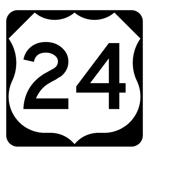 US Route 24 Sticker Decal