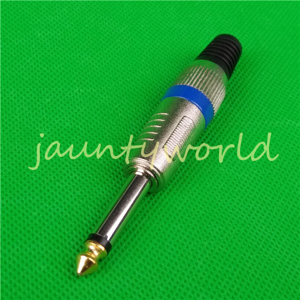 1PCS 1/4" 6.35mm MicrophPatch Snake Cable TS Male Plug Connector