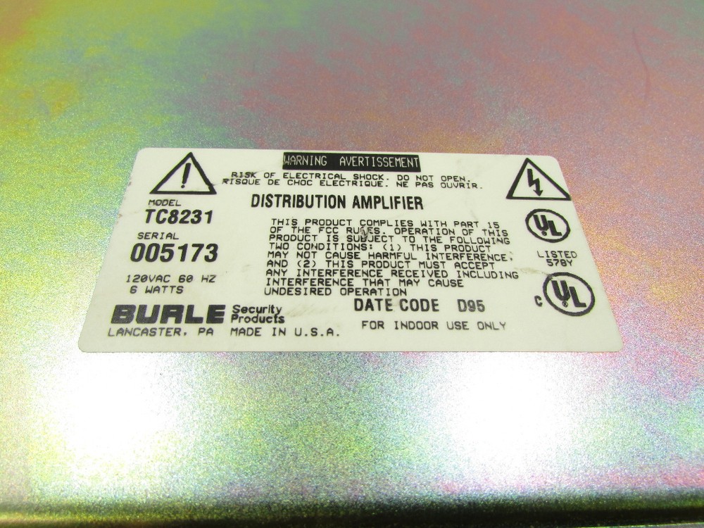 BURLE SECURITY TC8231 VIDEO DISTRIBUTION AMPLIFIER