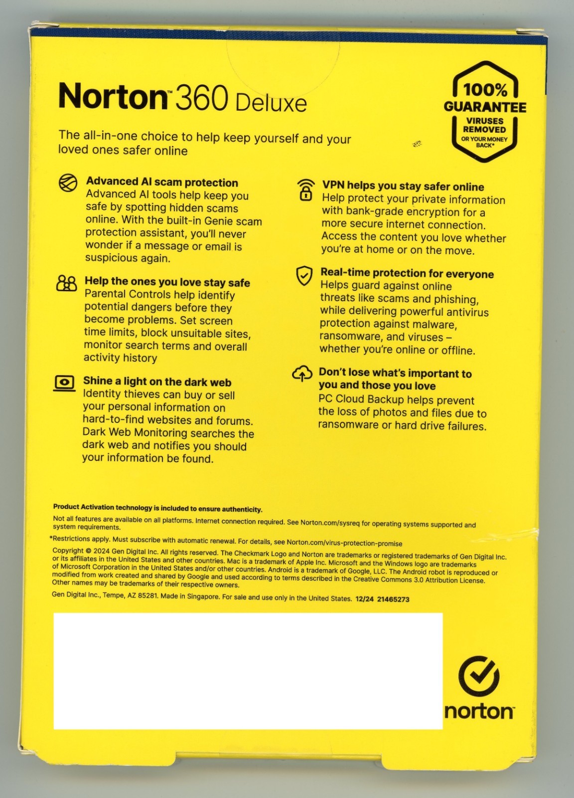 NORTON 360 DELUXE INTERNET SECURITY 2025 (5 DEVICE/1 YEAR) *NEW in RETAIL BOX