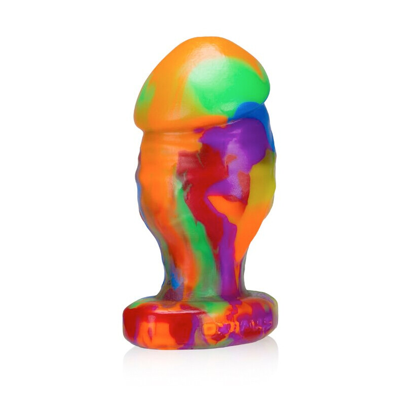 Oxballs Honcho-2 Medium Stumpy Dick Shape Buttplug - Rainbow