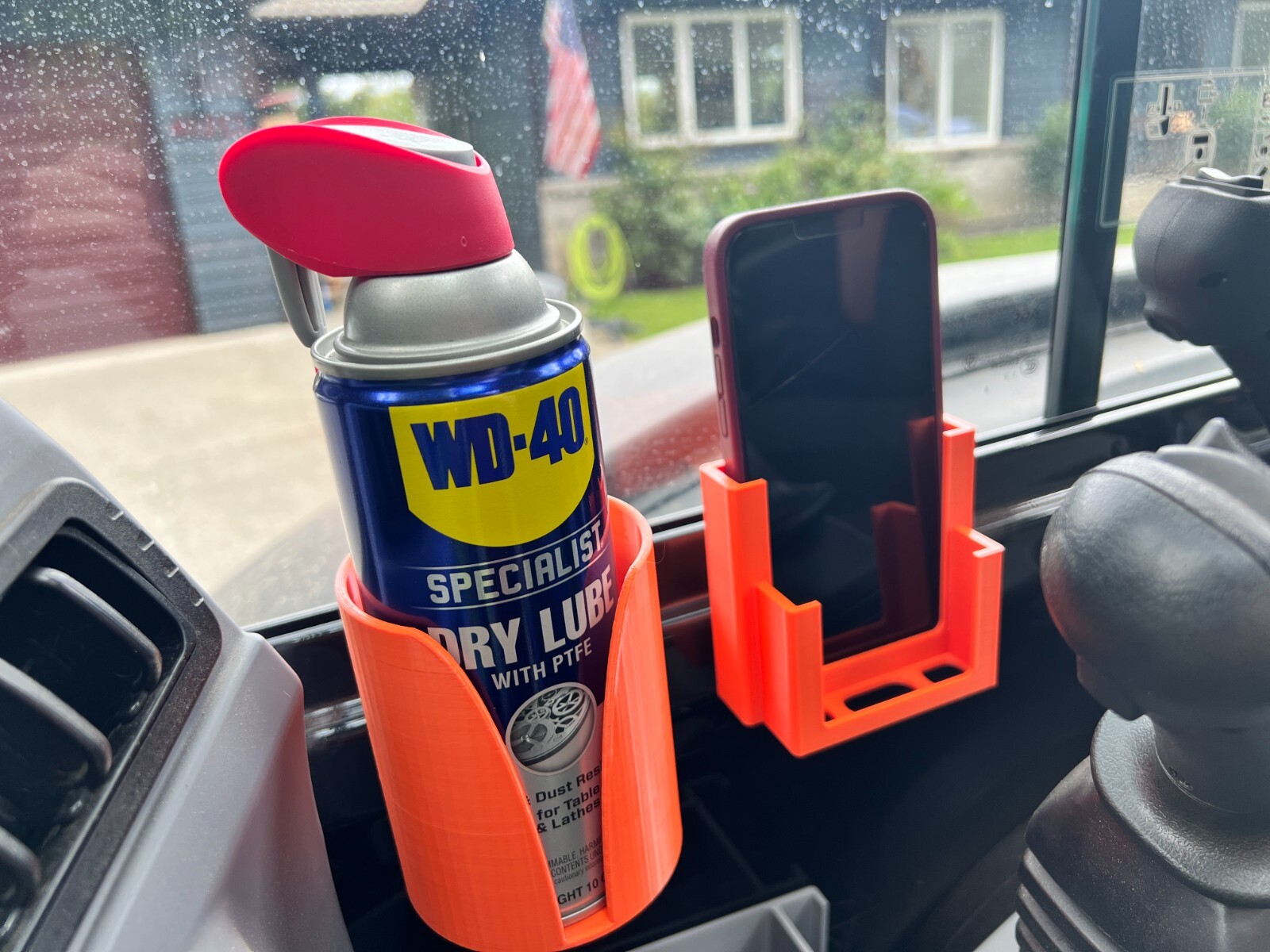 Kubota KX040-4 CAB Phone and Cup/Drink/Spray Bottle Holder