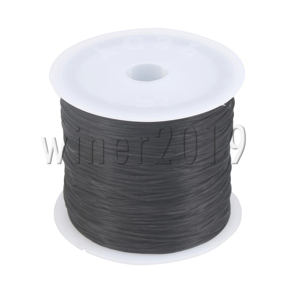 0.5mm Flat Black Elastic Bracelet String Cord Stretchy Beading Thread 60m Long