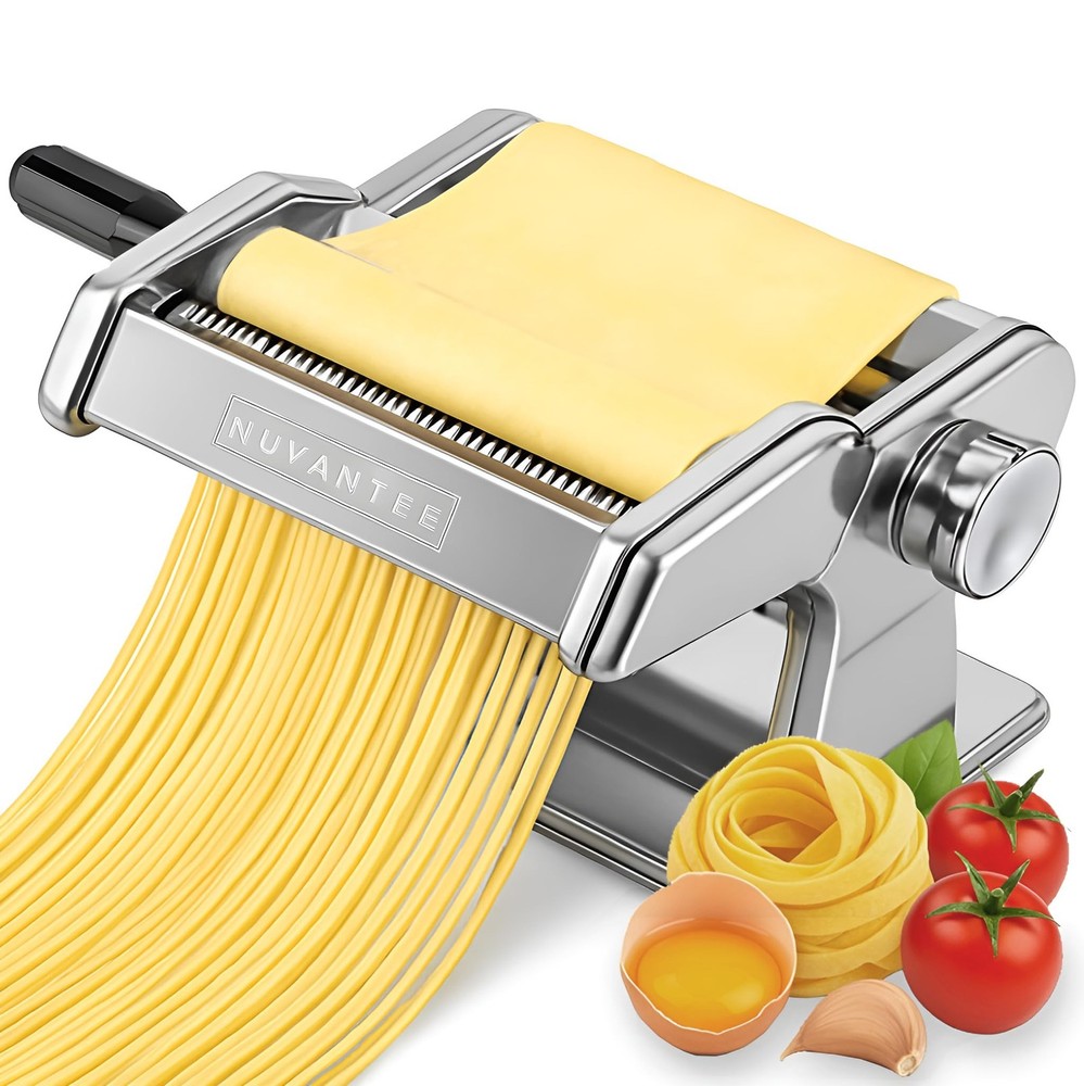 Pasta Maker with 7 Adjustable Thickness Settings - 2 in 1 Noodle Maker with R...