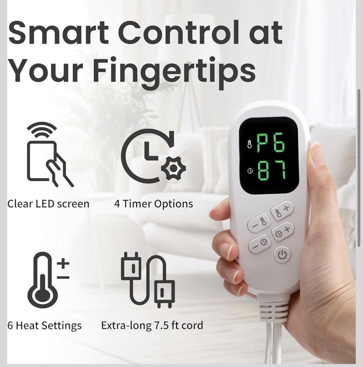 Extra Large Heating Pad for Back Pain Relief, 32"x24 King Size Electric Heat Pad