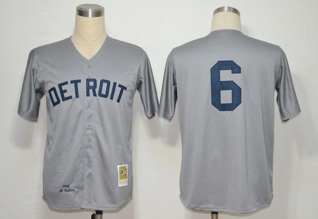 #6 Al Kaline Jersey Retro Gray