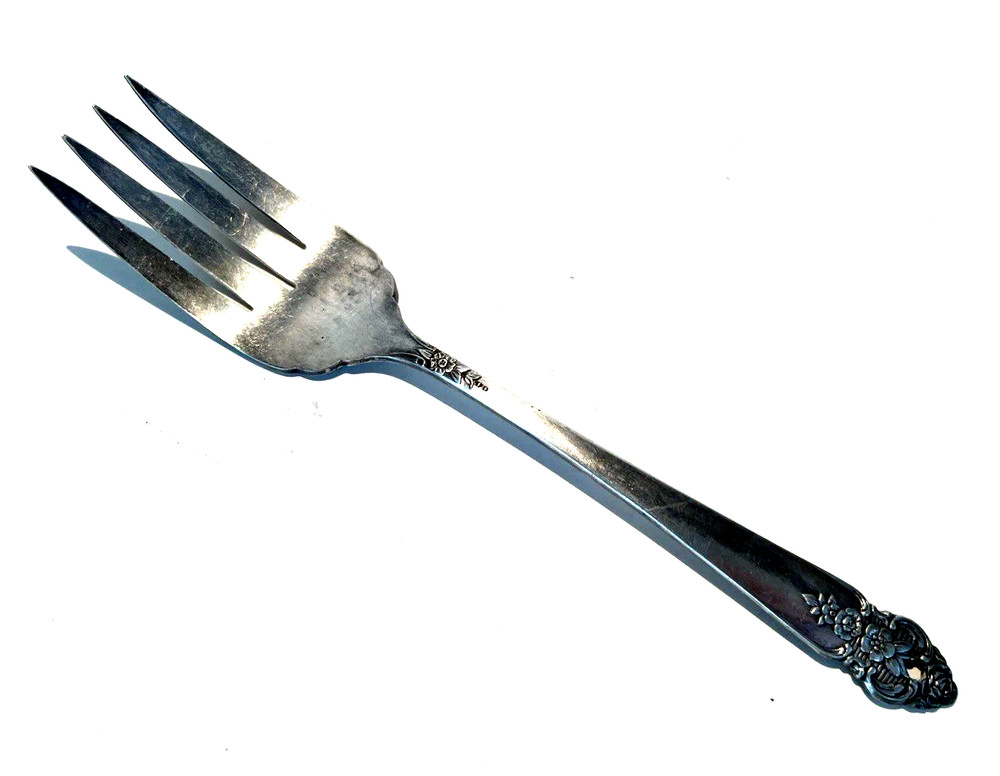 Prestige 4 Star Silver Plate Floral DISTINCTION Pattern Serving Fork