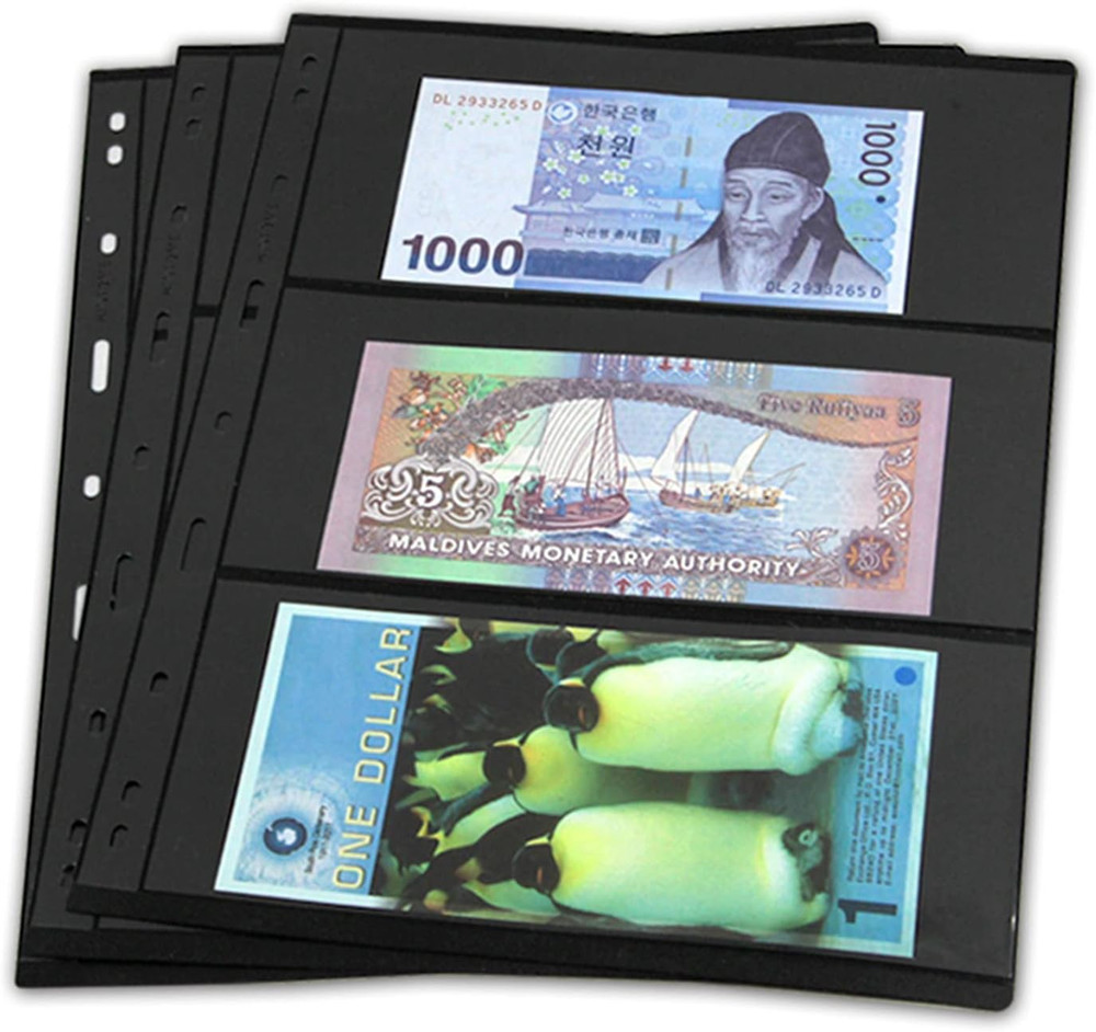 20 Sheet Stamp Pages, 3 Rows Pages for Stamp Collectors, 9-Hole Standard Page Fi