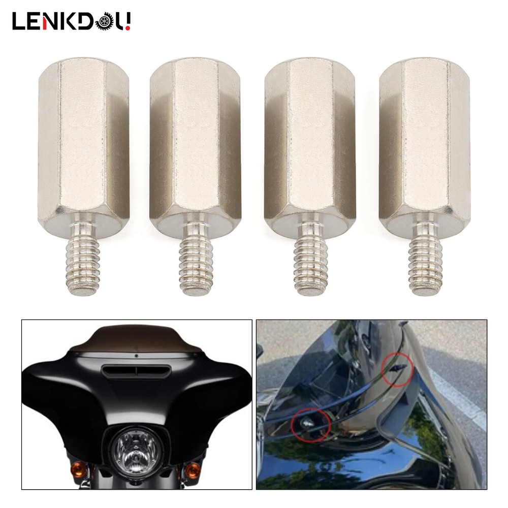 For Harley Touring Models 4pcs Batwing Extension Nut Standoff Stud Outer Fairing