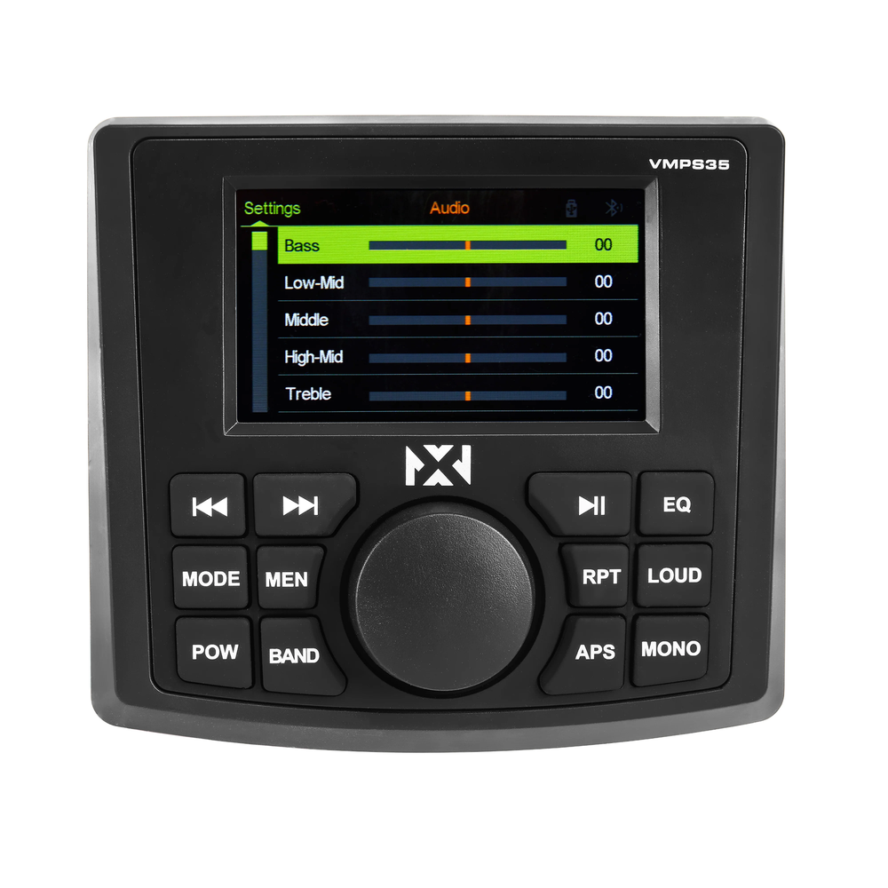 NVX VMPS35 Marine Gauge Mount Multimedia Receiver with Bluetooth & Camera Input