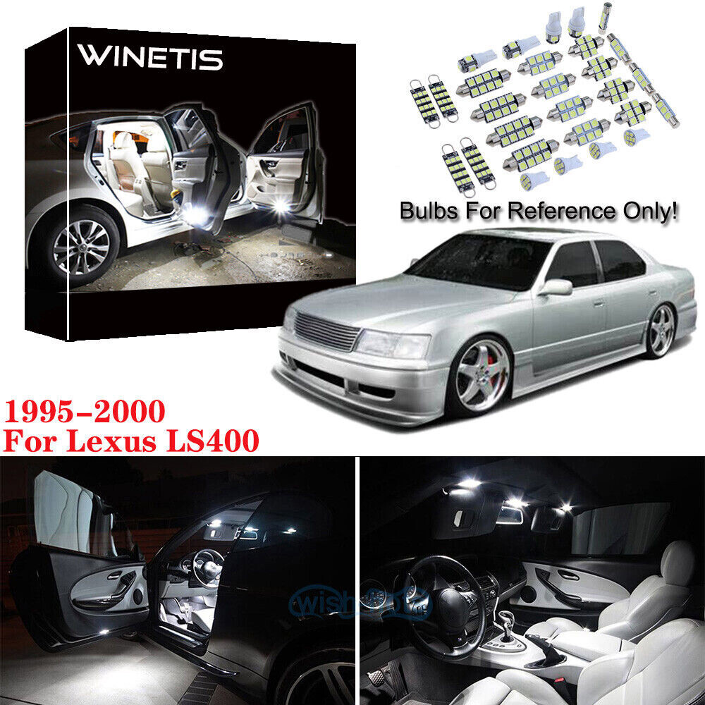 22X Bulb Xenon White LED Interior Lights Kit Package For Lexus LS400 1995-2000