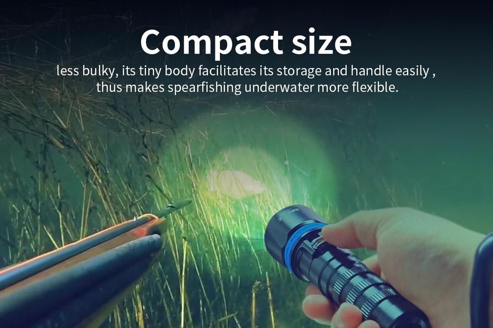 XTAR DS1 1000 Lumen Diving Flashlight FULL SET + EXTRA BATTERY + SILICON GREASE