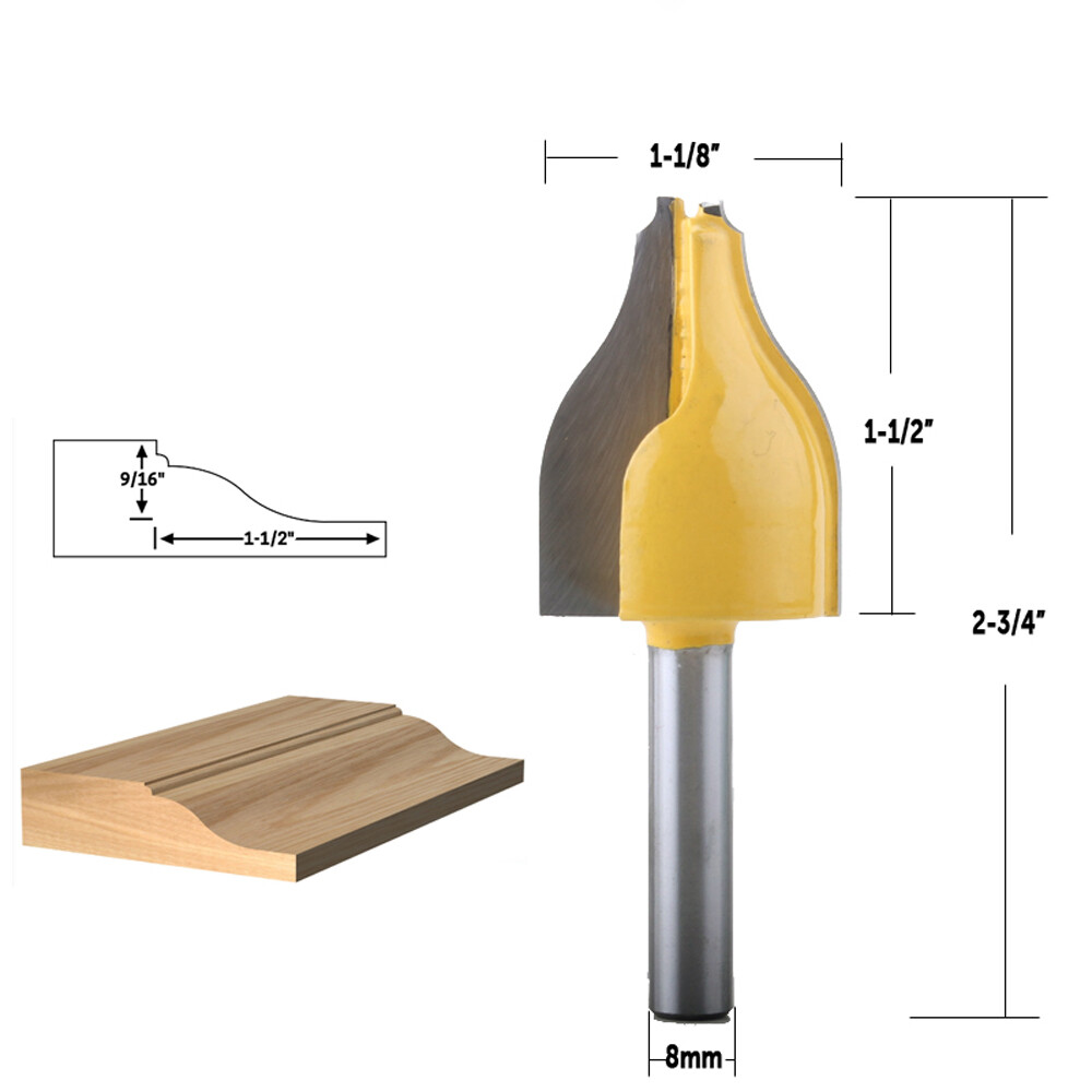 1PC 8mm Shank Ogee & Bead Vertical Raised Panel Router Bit