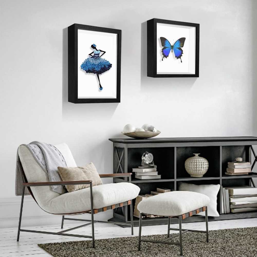 4x6 Small Shadow Box Frame Display Case , Display Case Box for Memorabilia, M...