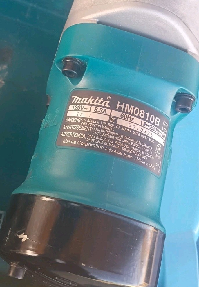 Makita HM0810B Demolition Hammer Used with Case Free Shipping