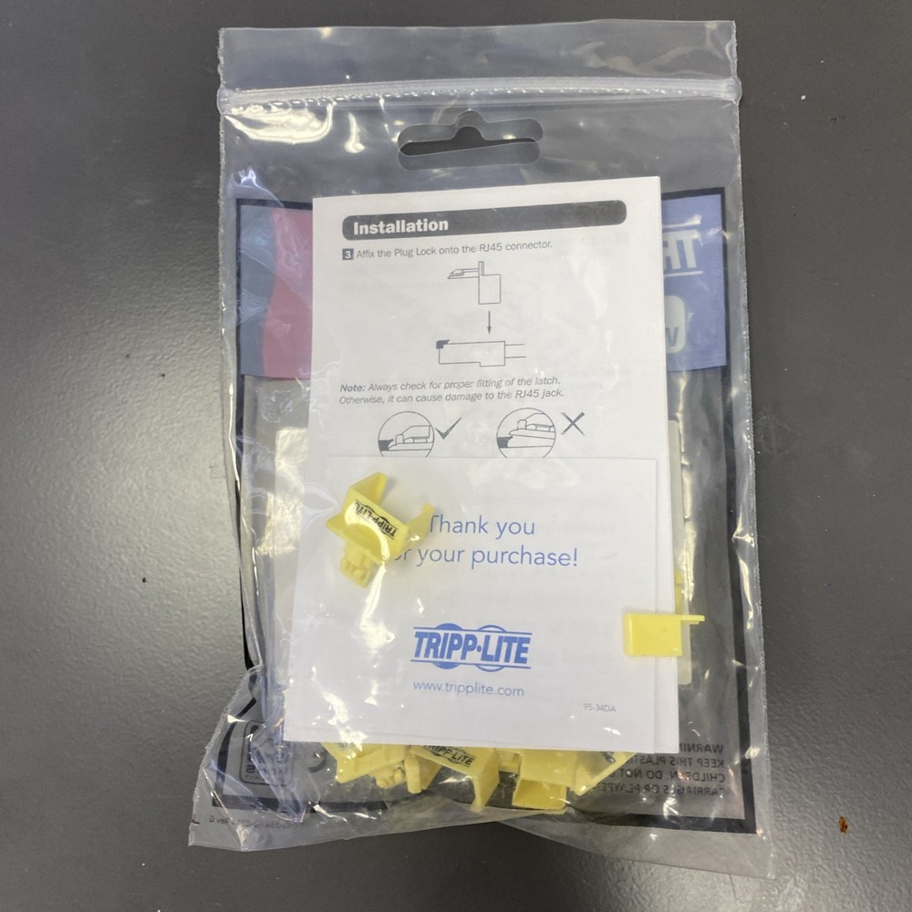 Tripp-Lite Rj45 Plug Lock Yellow 10 Pack