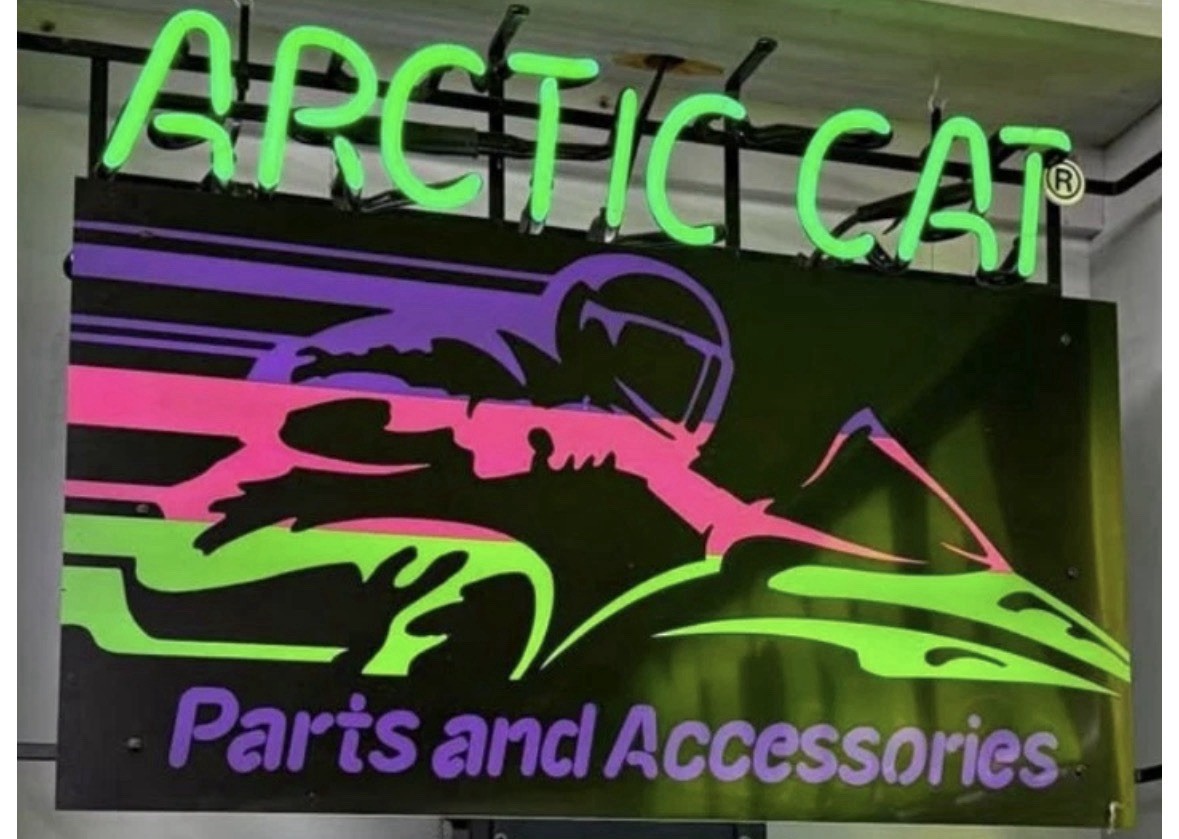 Arctic Cat 25" Two Sided  Fixed Flange Sign With High Intensity LED Lighting