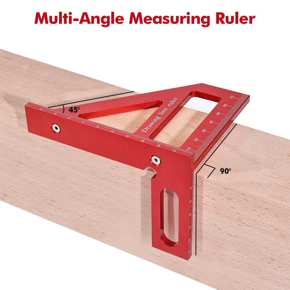 Mini 3D Multi-Angle Measuring Ruler, Precision Metric 45/90 Degree Carpenter ...