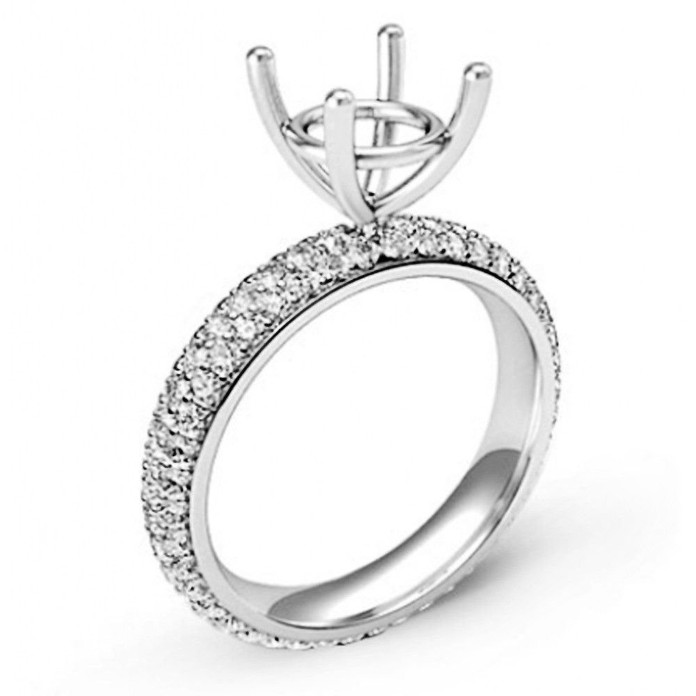 925 Sterling Silver Semi Mount Ring Setting Round 10mm Blank Ring Mounting
