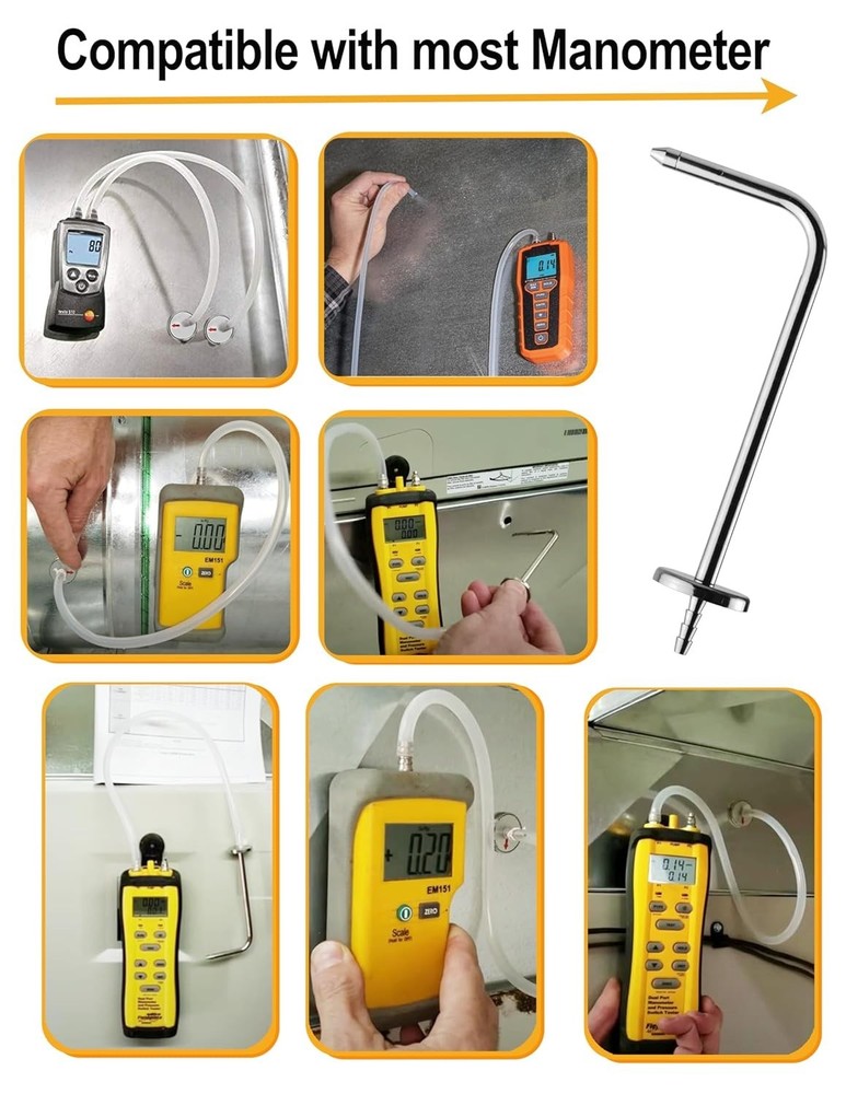 Versatile Static Pressure Probes - Two-Pack Compatible with Popular Manometers