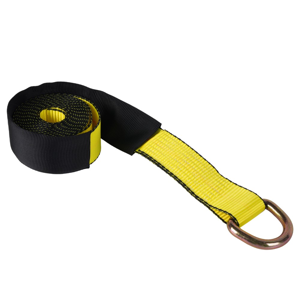 4 Pack 2" x 12' Lasso Strap w/ D Ring Auto Tie Down for Tow Truck Wheel Lift