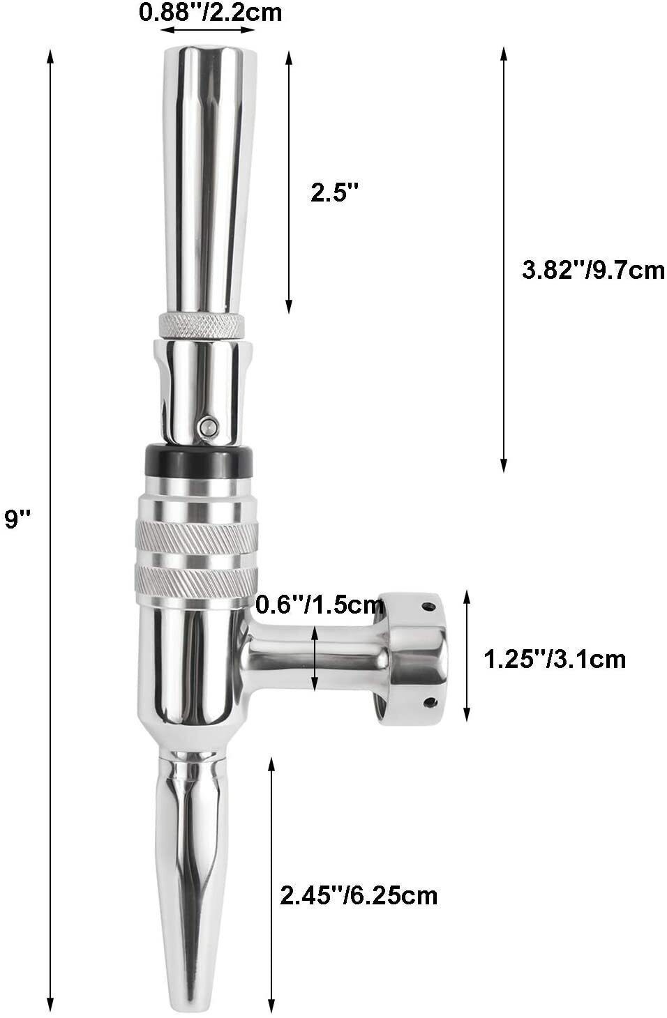 Nitro & Stout Beer Faucet Stainless Steel Homebrew Beer Stout Tap for Kegging