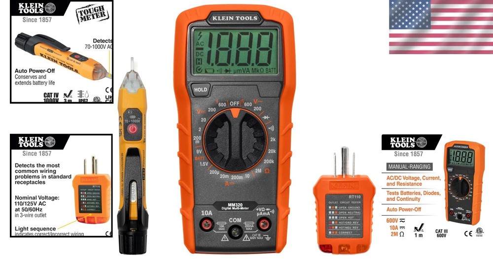 Professional Multimeter Kit with Non-Contact Voltage Tester