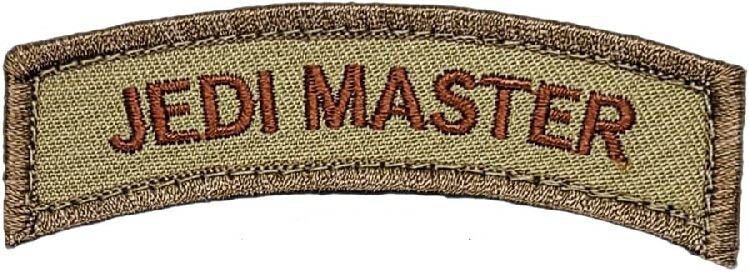 JEDI MASTER ROCKER TAB MORALE PATCH | 2PC Hook Backing 3.25"x1.0" (jp11)