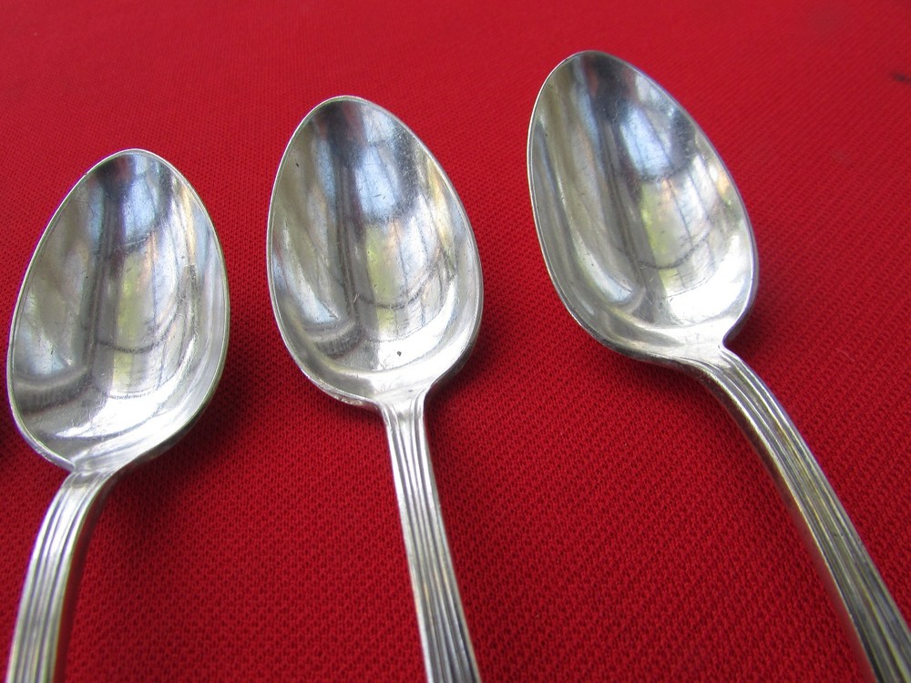 1915 Conant Pattern 5 Teaspoons By Smith Silver Plate 5 7/8" lg Flatware