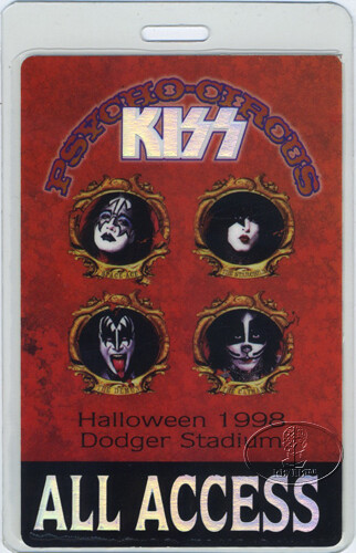 KISS 1998 Psycho Circus Tour Laminated Backstage Pass Halloween Dodger Stadium