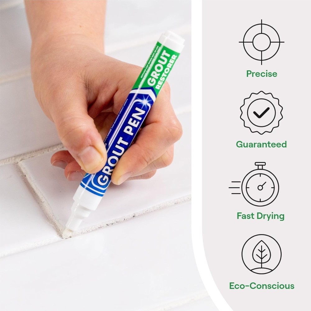 Transform Grout Lines with 3 Waterproof Paint Pens - Easy to Use & Effective
