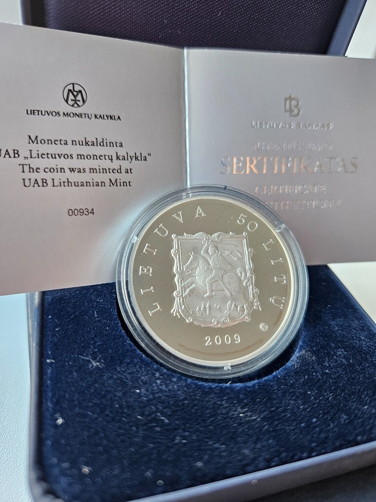 Lithuania, 50 Litu, 2009, Tytuvenai, Silver, Proof