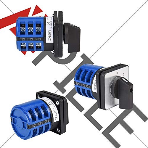 Changeover Selector Switch 3 Position 440V Universal Rotary 32A 12 Terminal
