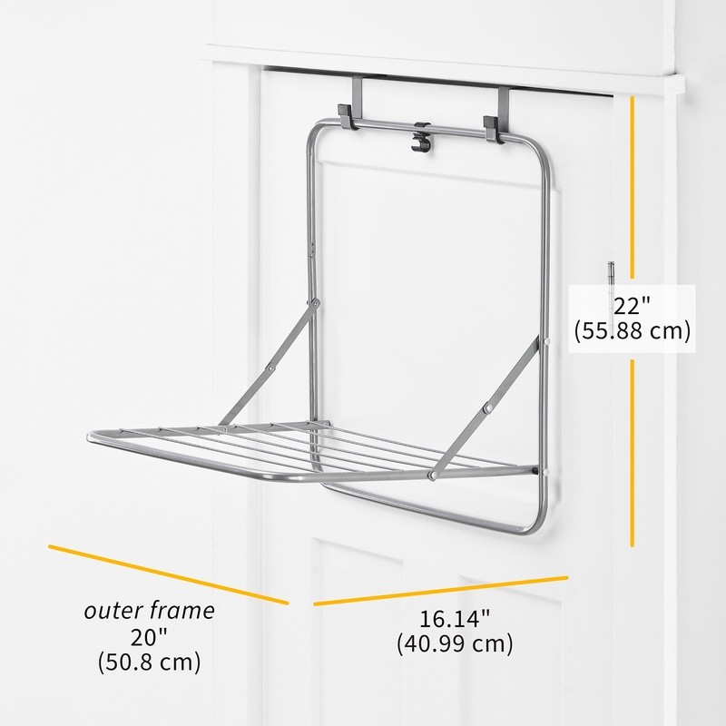 Over-the-Door Drying Rack Compact Indoor Laundry Solution Foldable 5 Rods New