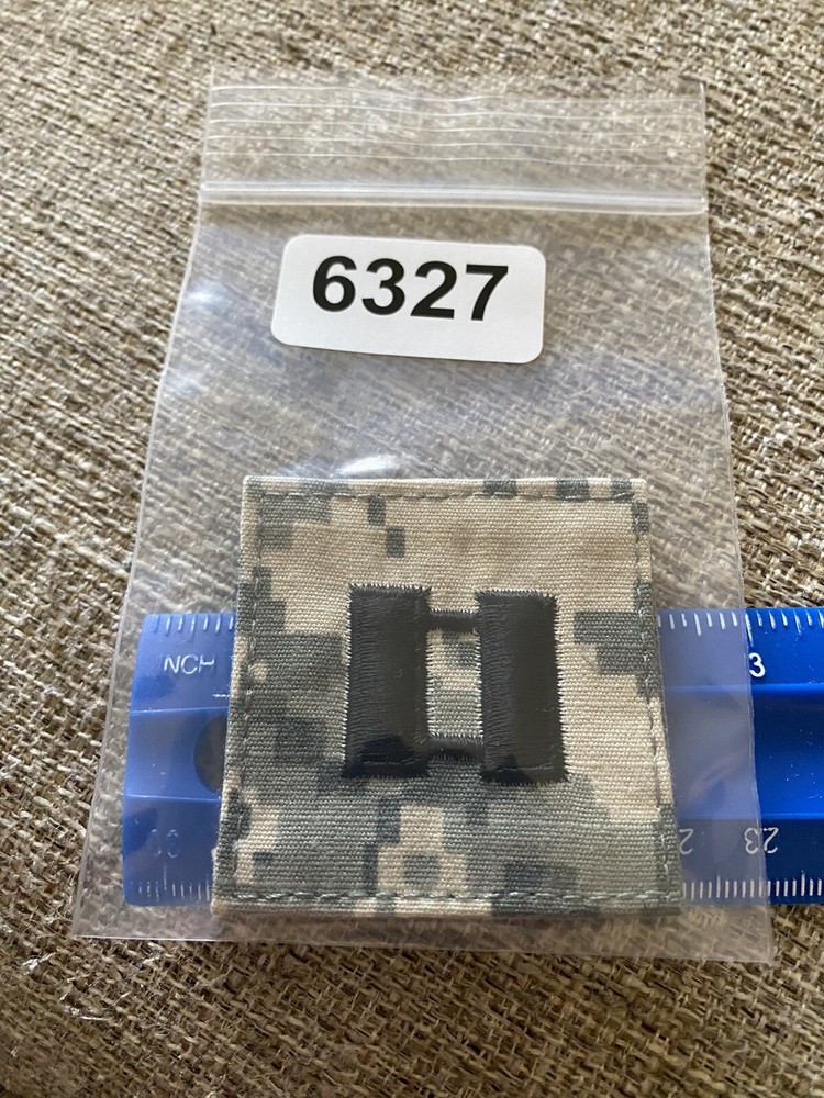 US Army Captain CPT O-3 Rank ACU Hook / Loop Pattern Military Patch INV6327