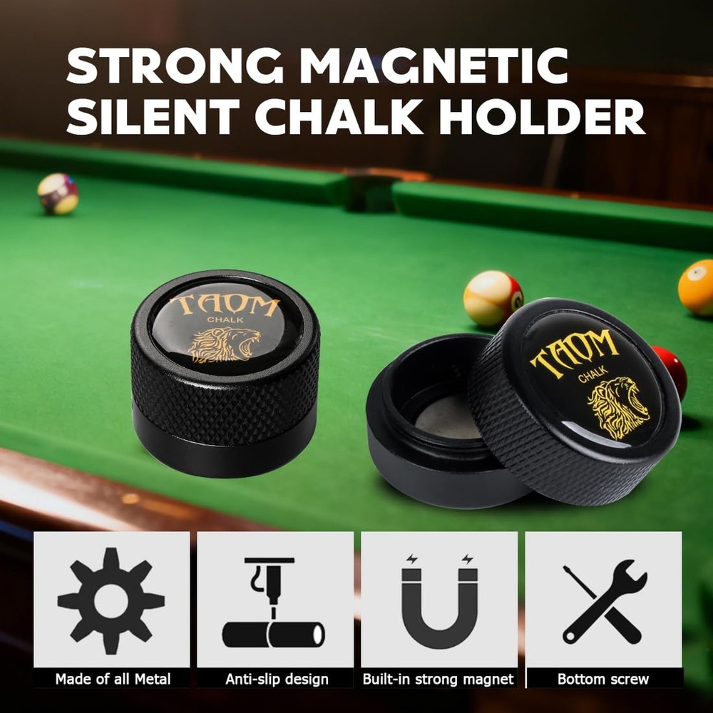 TAOM Upgrade Pool Chalk Holder Round Shaped Practical Tool Billiards Accessor...