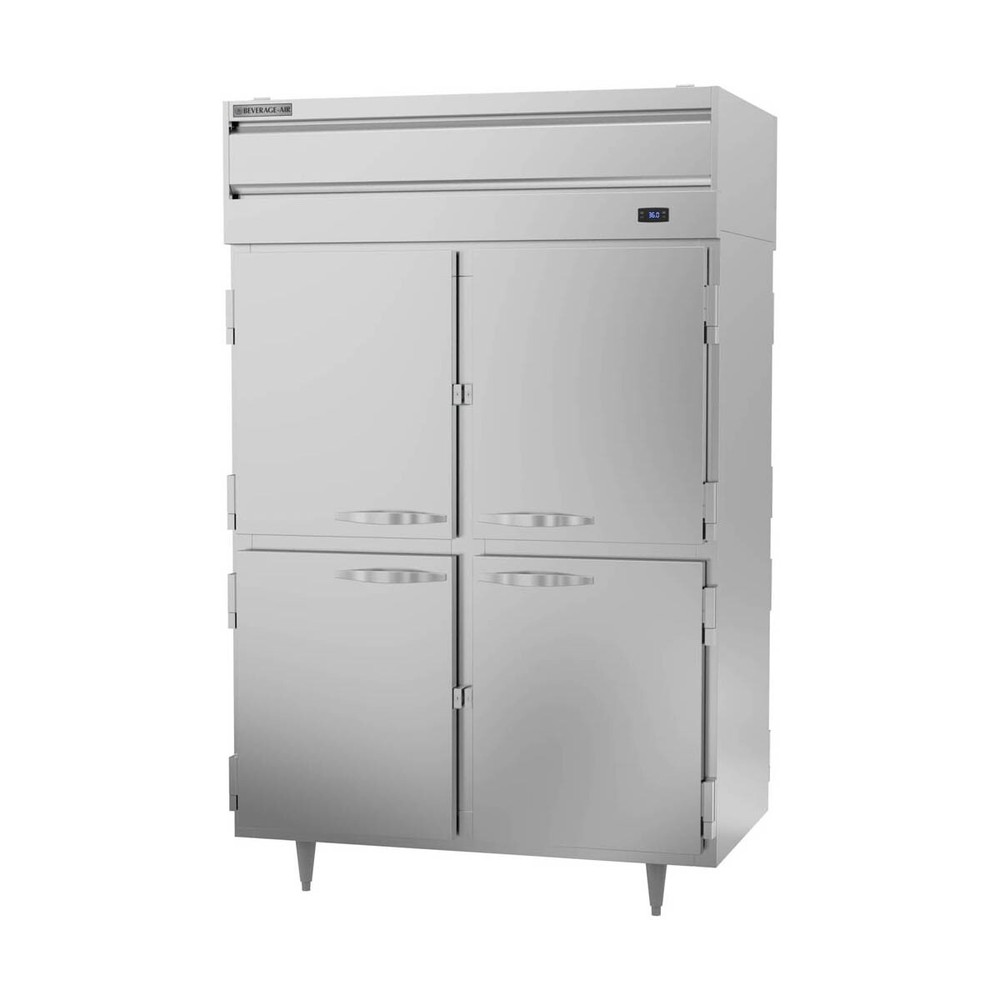 Beverage Air PRD2HC-1AHS 52" 2-Section Pass-Thru Refrigerator w/ 8 Solid Half...