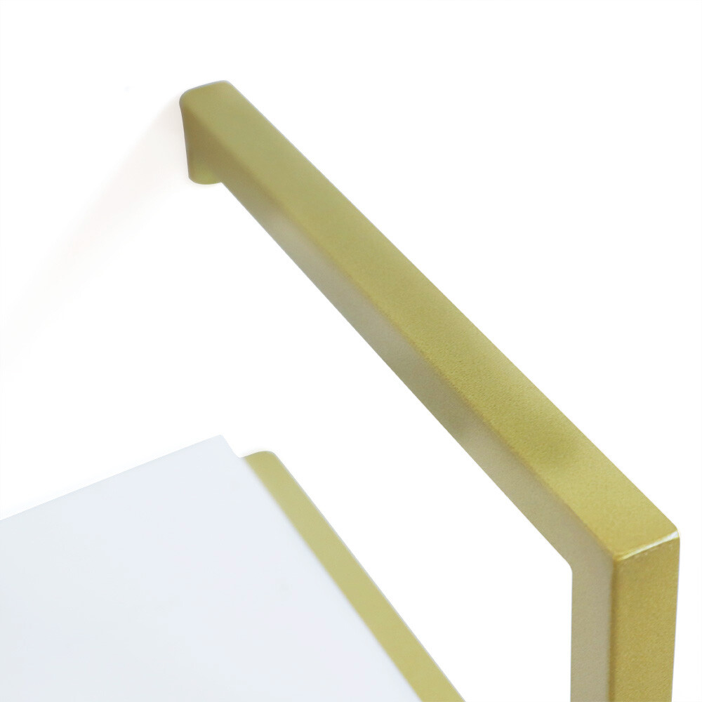 Wood Floating Shelf Bracket Wall-Mounted Storage Display Rack Unit Gold