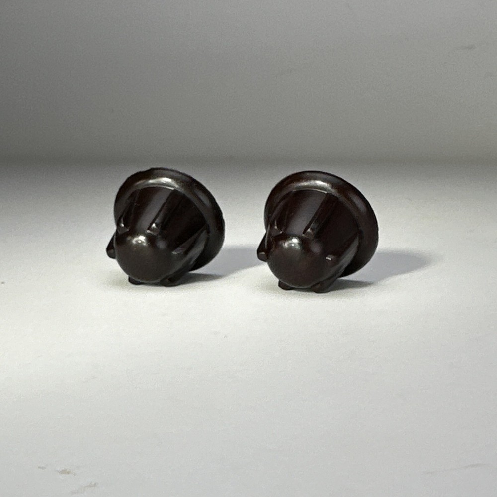 Vintage Radio Knobs 2pc 1940s-50s Mid Century Bakelite Classic Knobs D Shaft
