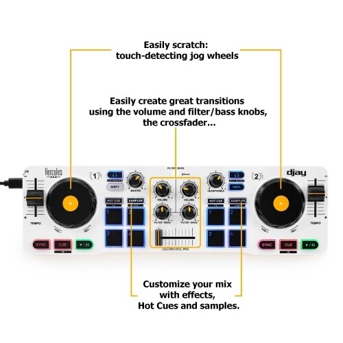 Hercules DJCONTROL-MIX DJ Controller for Smartphones & Tablets