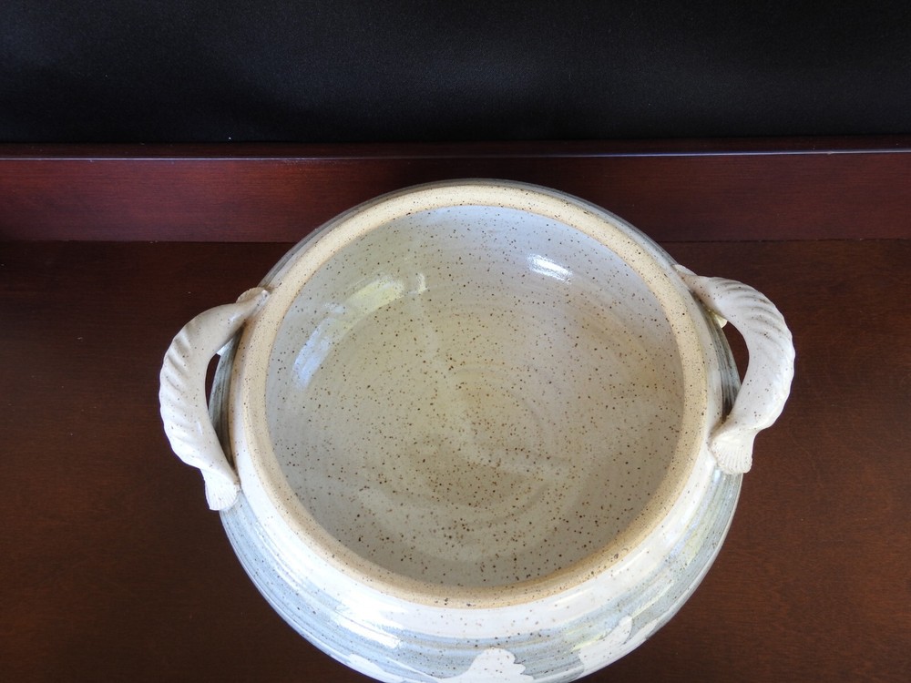 Pottery Covered Casserole Potters Mark