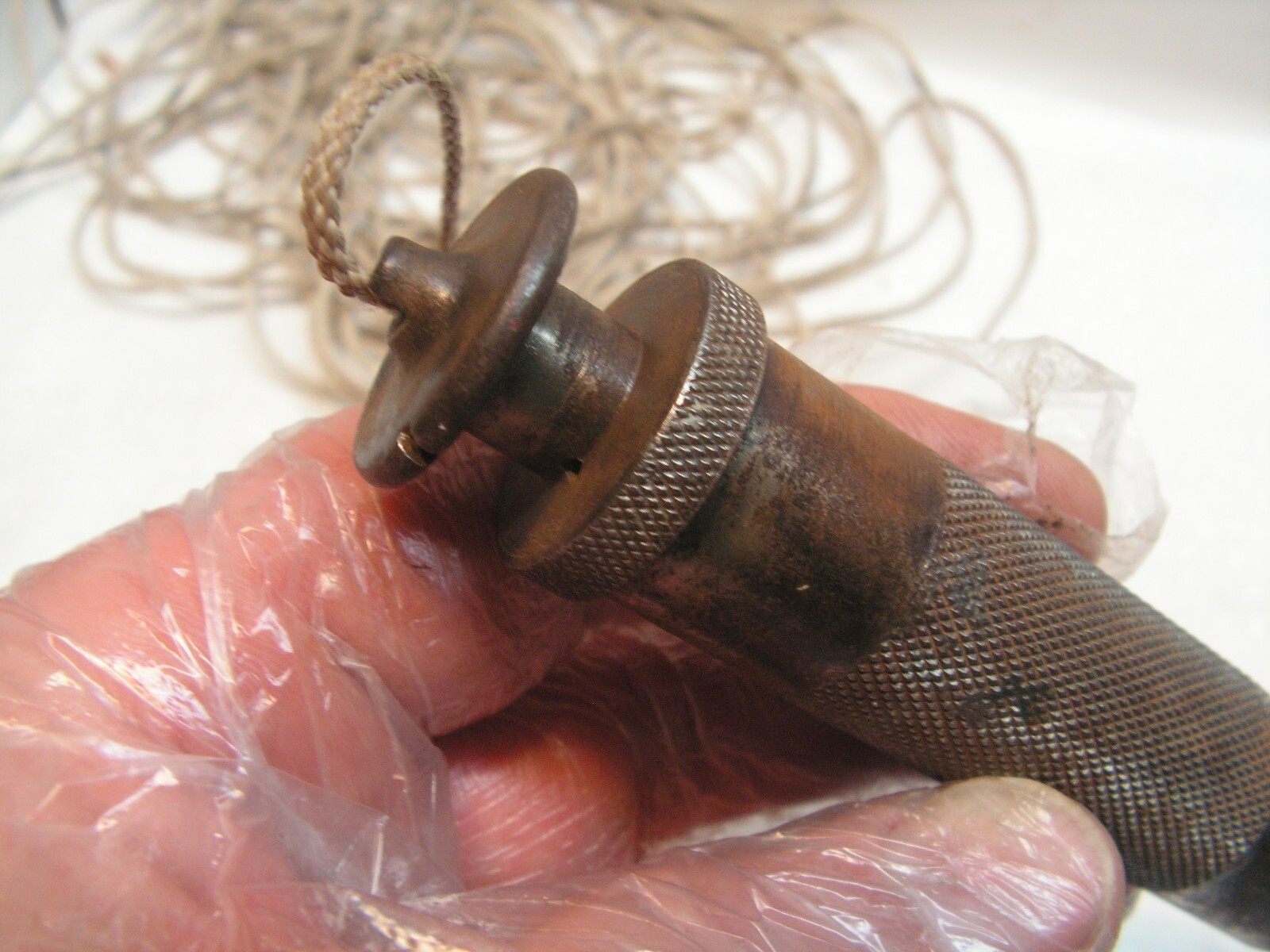 EMPTY NO MERCURY Vintage L.S. Starrett No. 87 Plumb Bob With Cord 27'