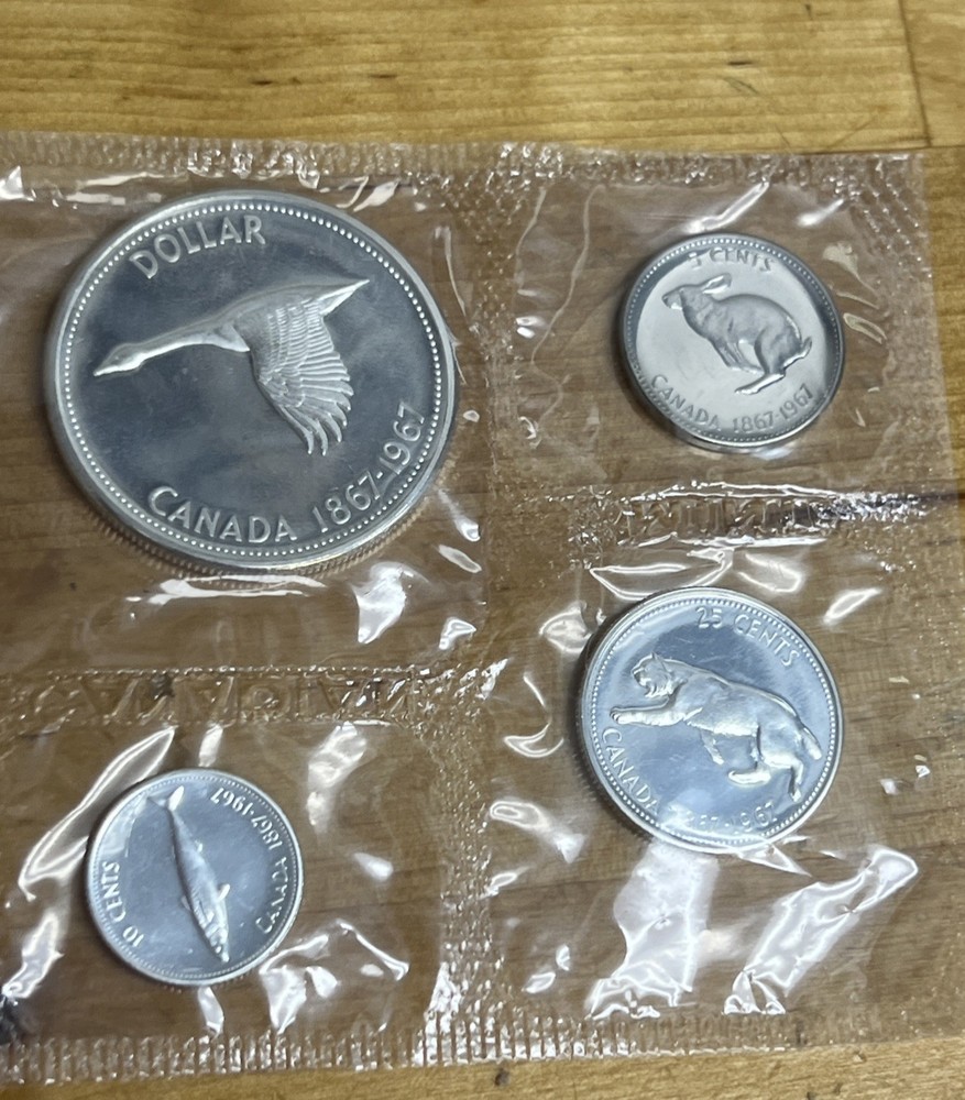 1967 Canada .800 Silver Proof Like Set In Cello