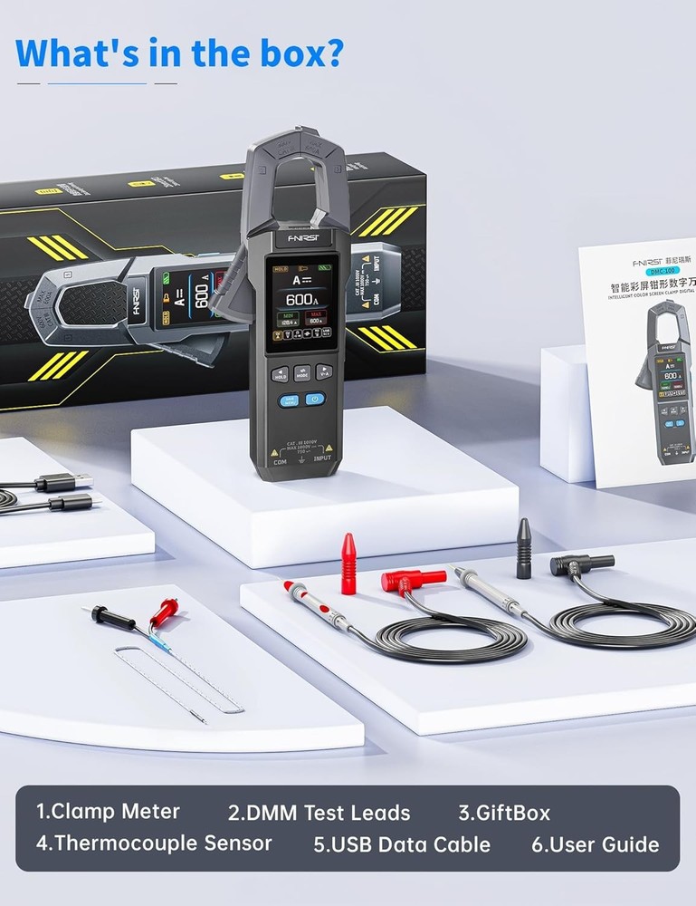 Professional DMC-100 Digital Clamp Meter 9999 Counts, 600A, Advanced Features
