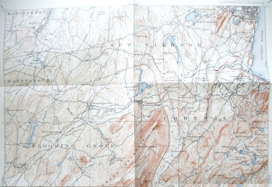 1935 Schunemunk Quadrangle New York Folded Topographical Map