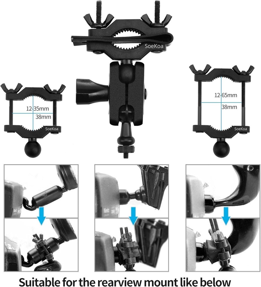 Dash Cam Mirror Mount with 16 Adjustable Joints for Enhanced Visibility