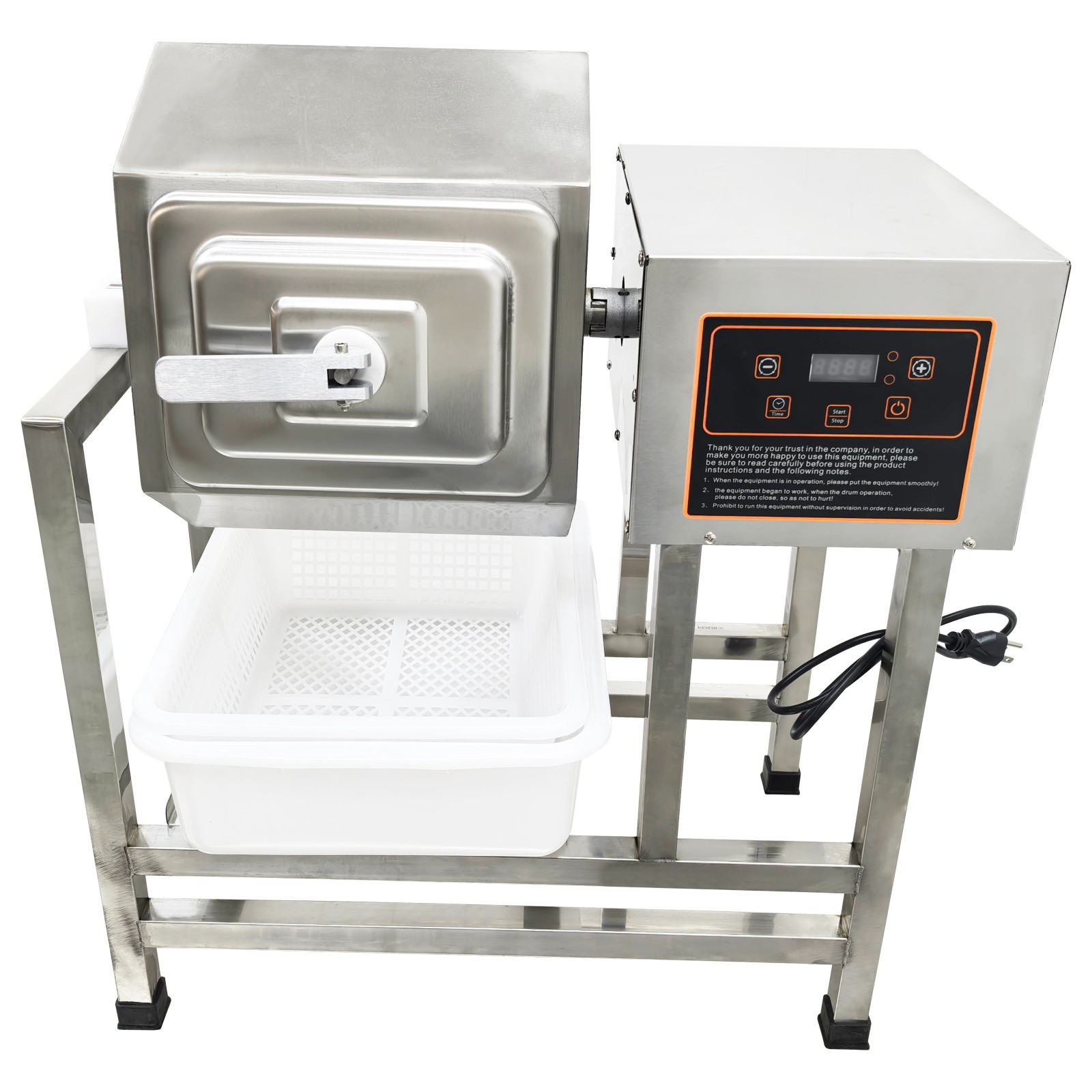110V 42.5QT Automatic Meat Tumbler Marinator Microcomputer Control Hexagonal